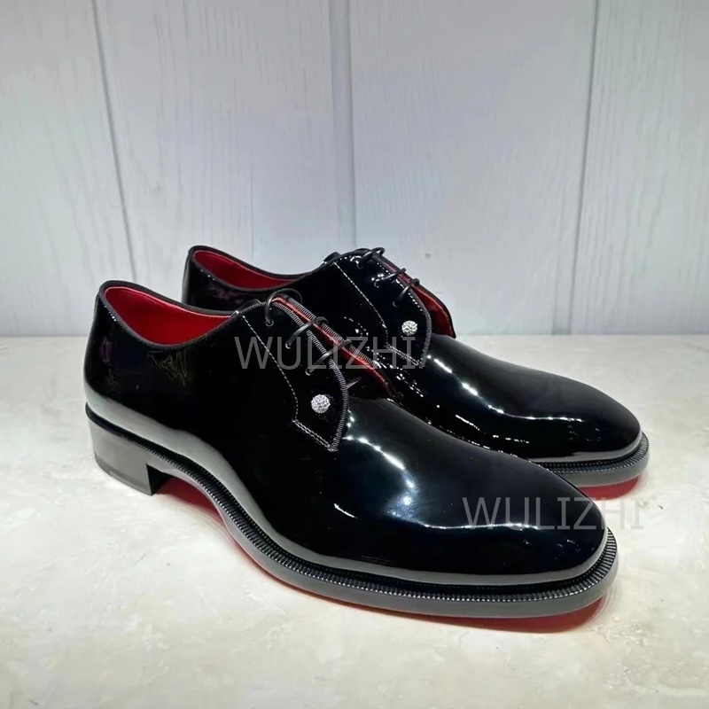 Men Formal Wear Shoes - Suede Black Loafers Silver Crystal Ball