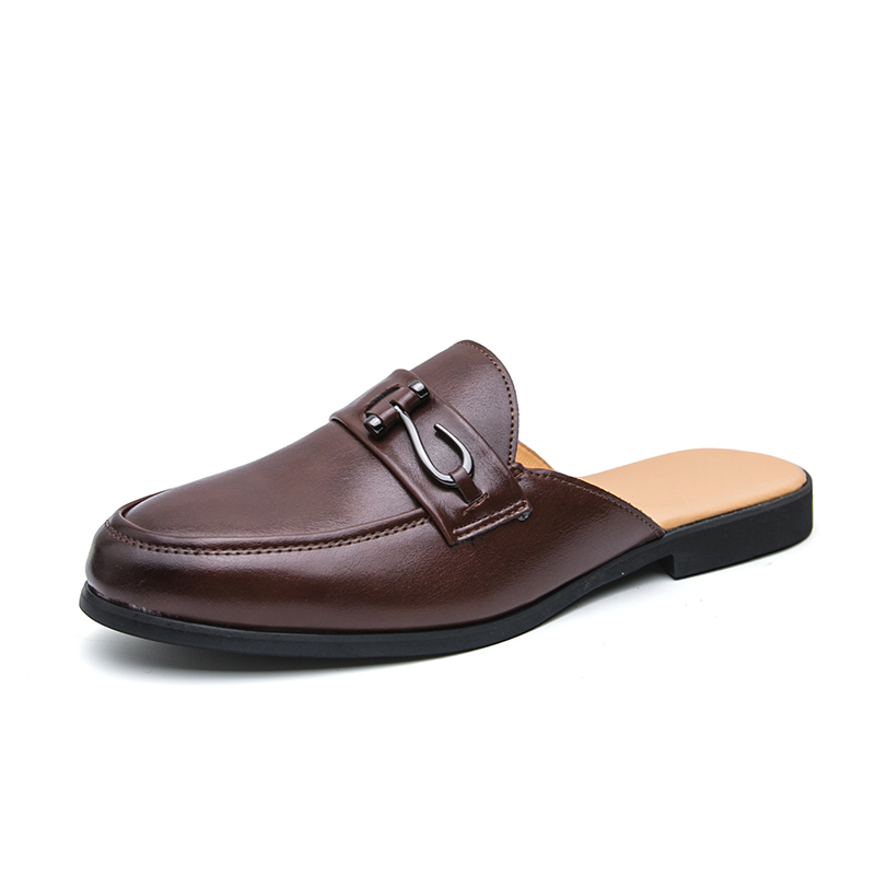 Men Formal Wear Shoes - Designer Patent Leather Mens Mules Half