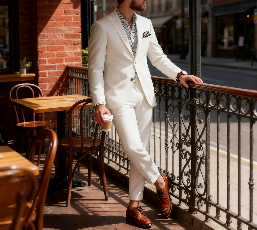 Men'S Formal Wear For Graduation - Blue Suit Men's Custom-Fit Ternos Business