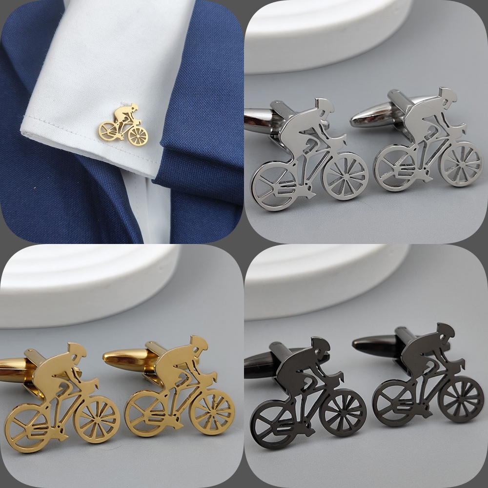 Bicycle racer gold-plated cuff - Men Formal Wear With Tie บทวิจารณ์และราคา