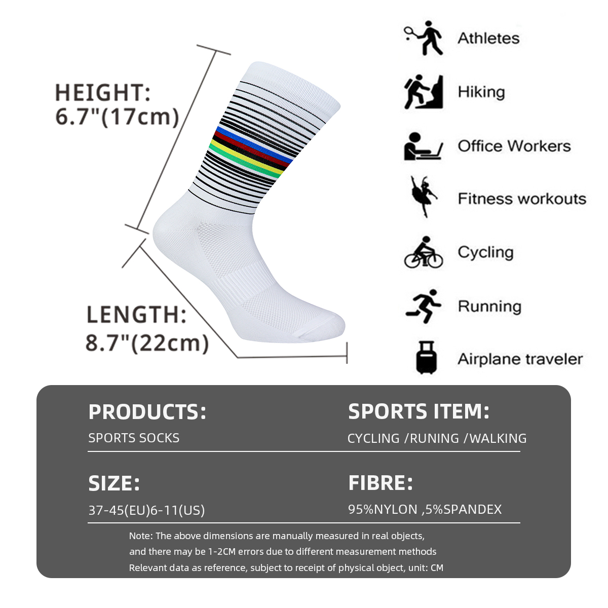 Cycling Socks Running Quick Dr - Sock Garter Men บทวิจารณ์และราคา