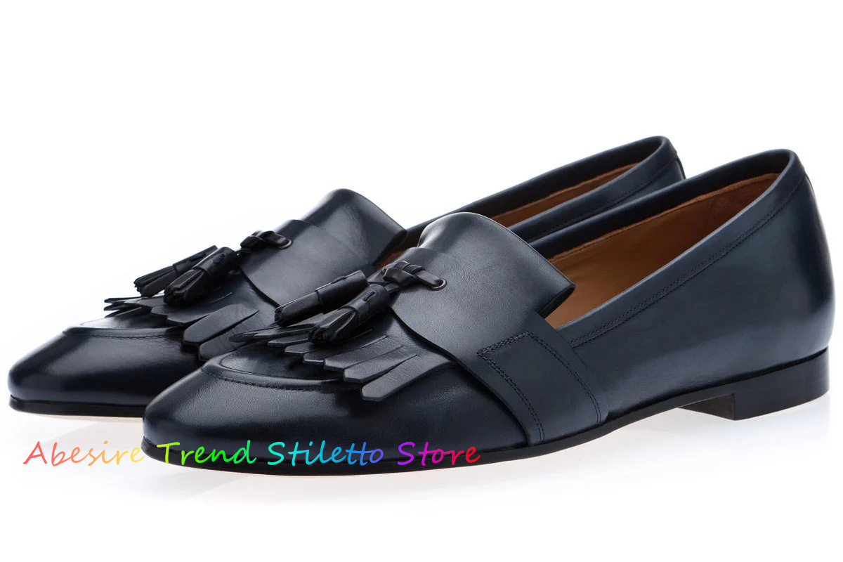 Leather Fringed Loafers Men Ta - Men Formal Wear Shoes บทวิจารณ์และราคา