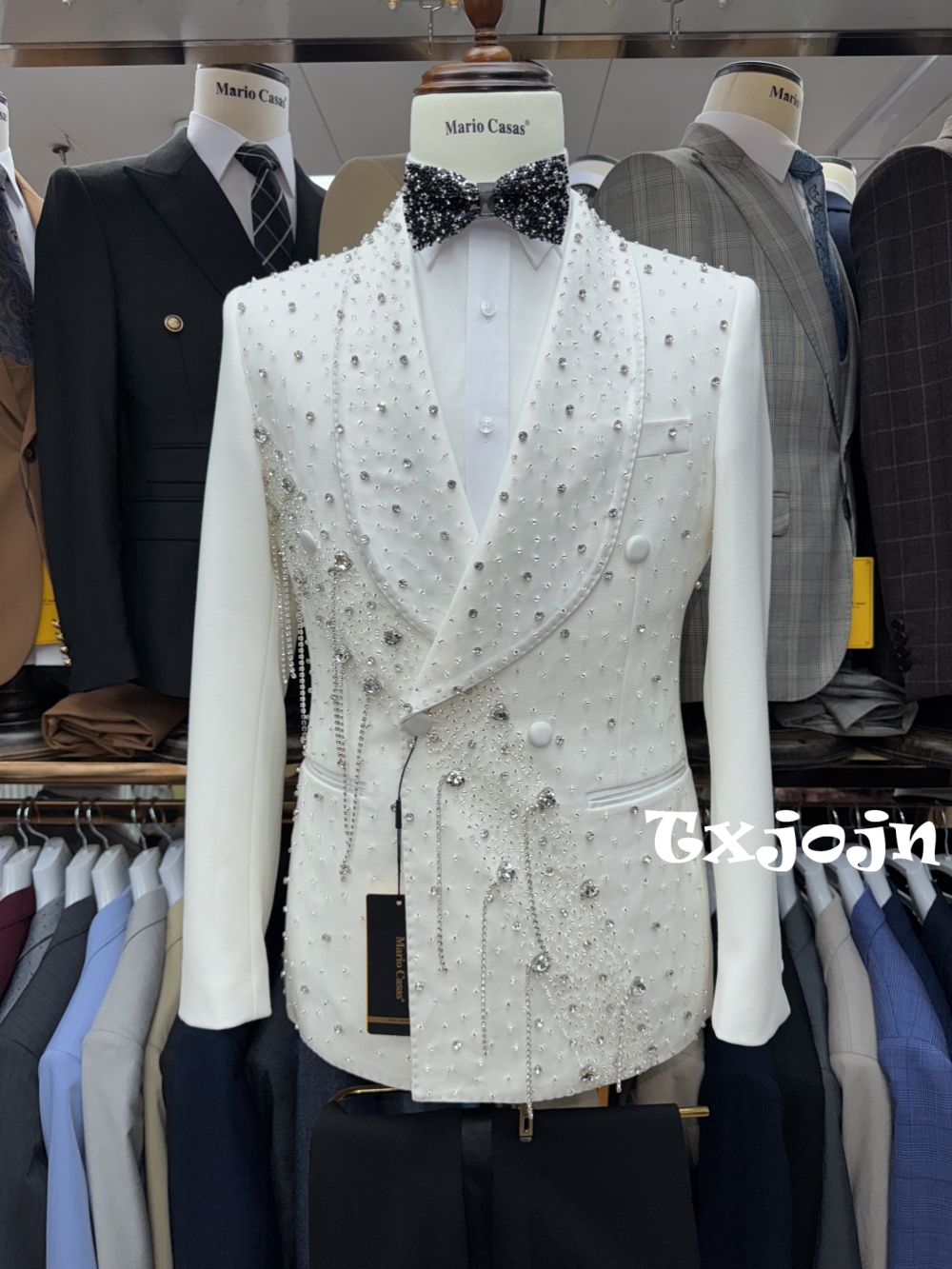 Silver Beaded Crystal Suit Jac - Men Formal Wear Jacket บทวิจารณ์และราคา