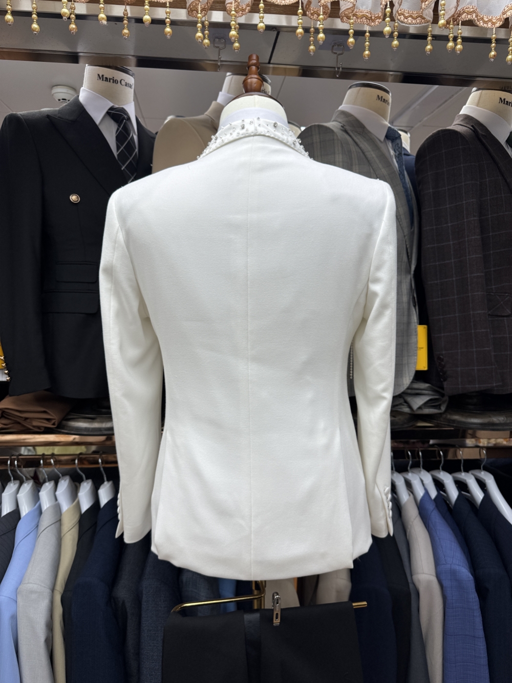 Silver Beaded Crystal Suit Jac - Men Formal Wear Jacket บทวิจารณ์และราคา