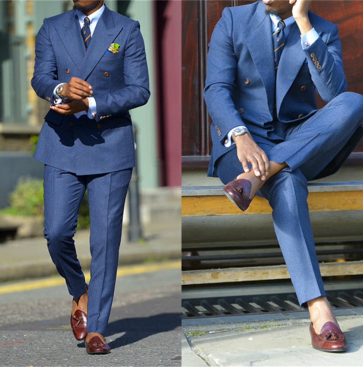 Dark Blue Formal Mens Suits Tw - Men Formal Wear Jacket บทวิจารณ์และราคา