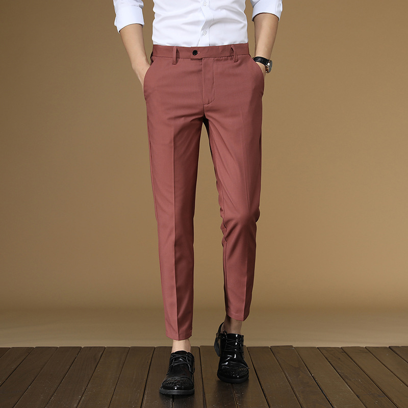 Summer Suit Pants Men Red Blac - Men Formal Wear In Summer บทวิจารณ์และราคา