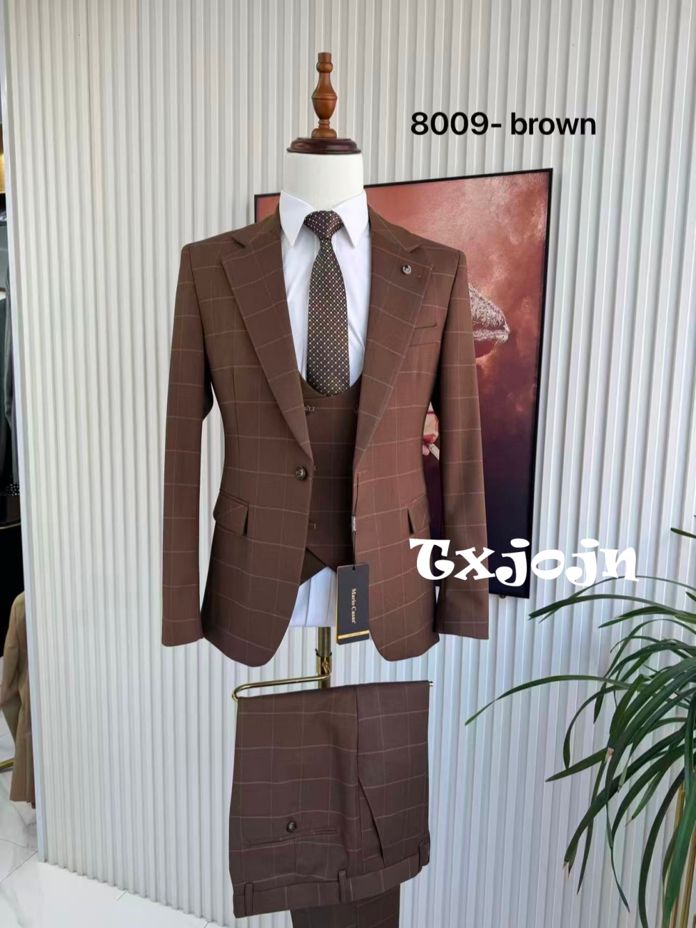 Men's Plaid Tuxedo 3 Pieces Ja - Men Formal Wear Jacket บทวิจารณ์และราคา