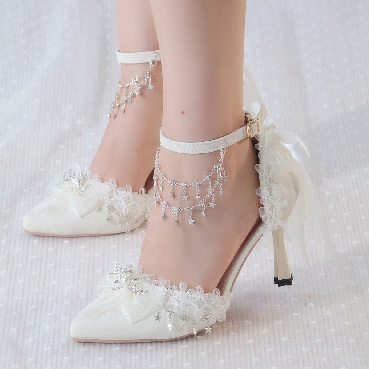 Lolita Female Shoes Heels Whit - Men Formal Wear Shoes บทวิจารณ์และราคา