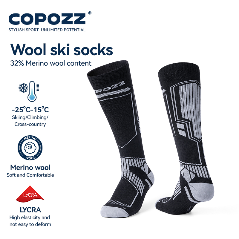 COPOZZ Merino Wool Winter Ski  - Sock Garter Men บทวิจารณ์และราคา