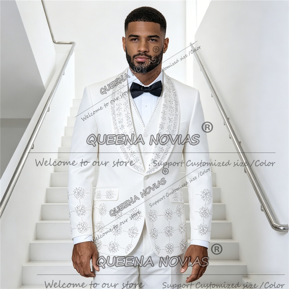 Exclusive White Men's Suit For - Men'S Formal Wear Jewelry บทวิจารณ์และราคา