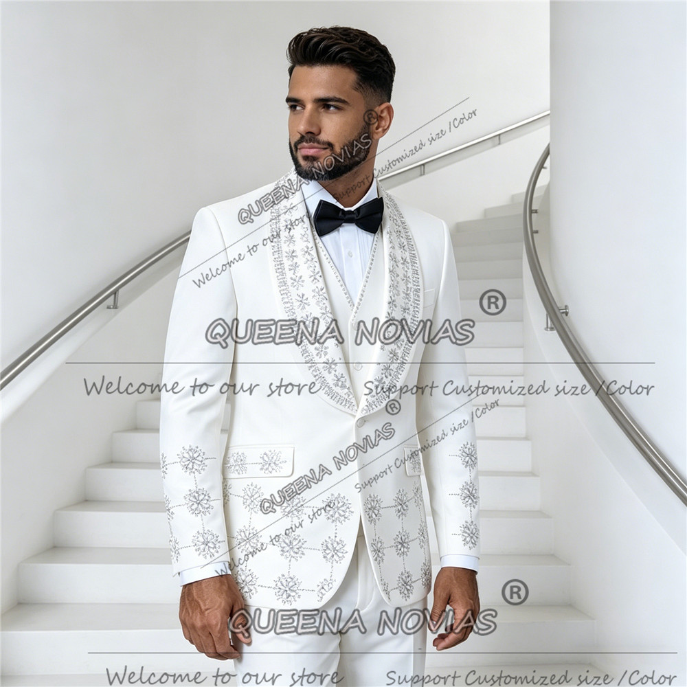 Exclusive White Men's Suit For - Men'S Formal Wear Jewelry บทวิจารณ์และราคา