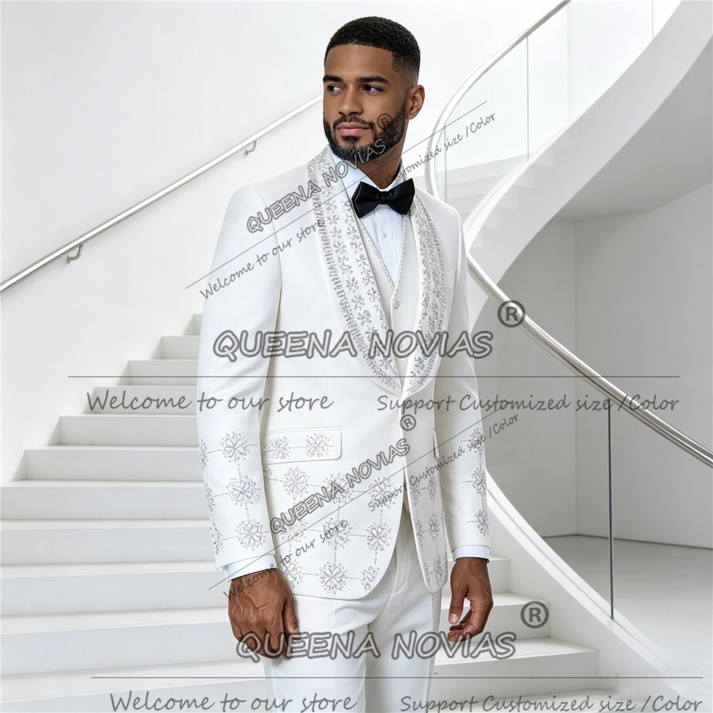 Exclusive White Men's Suit For - Men'S Formal Wear Jewelry บทวิจารณ์และราคา