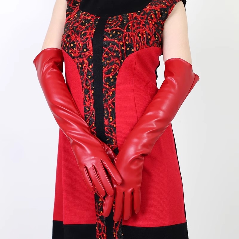 Women's Runway Fashion Red PU  - Formal Glove Leather บทวิจารณ์และราคา