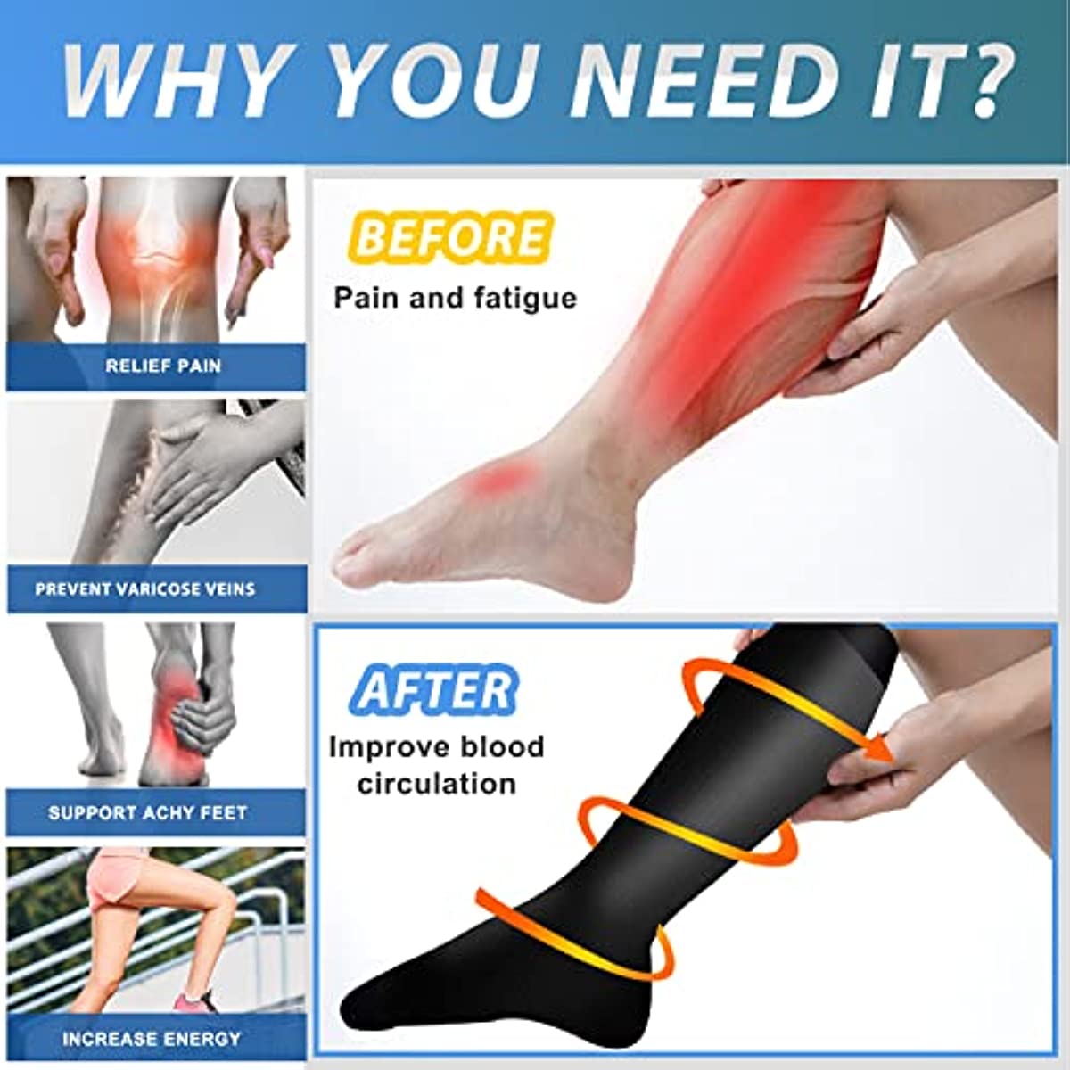 7 Pair Compression Socks Women - Sock Garter Men บทวิจารณ์และราคา