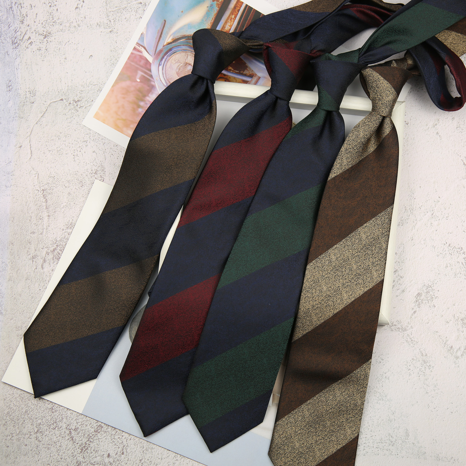 Fashion 8cm Navy Striped Neckt - Men Formal Wear With Tie บทวิจารณ์และราคา