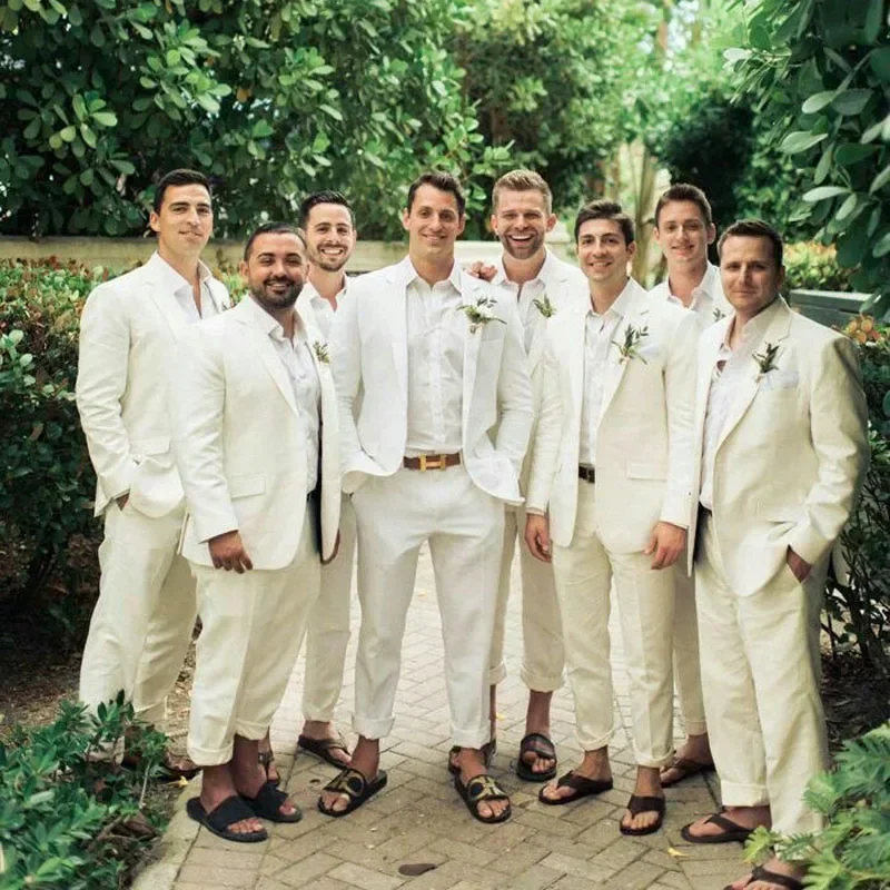 Linen Wedding Tuxedo For Men S - Men Formal Wear In Summer บทวิจารณ์และราคา