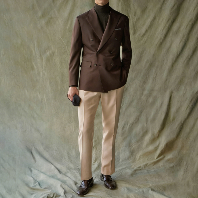 Elegant Suits For Men Wedding  - Khaki Formal Wear Men บทวิจารณ์และราคา