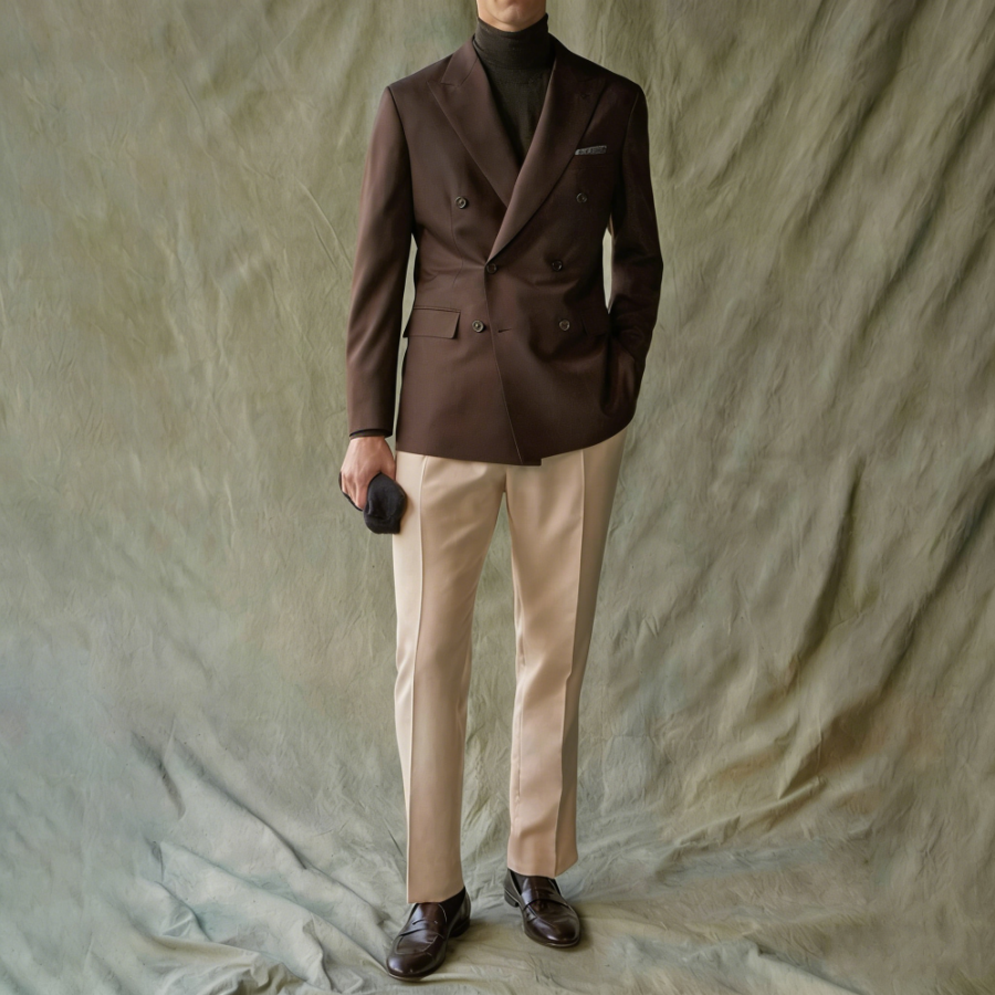 Elegant Suits For Men Wedding  - Khaki Formal Wear Men บทวิจารณ์และราคา