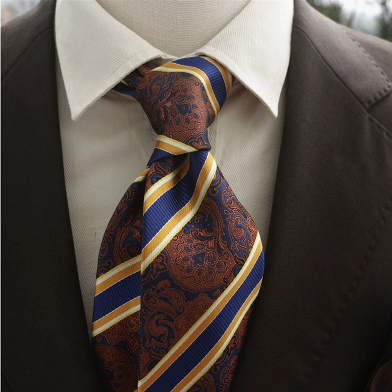 New Trendy Navy Brown Neckties - Men Formal Wear With Tie บทวิจารณ์และราคา