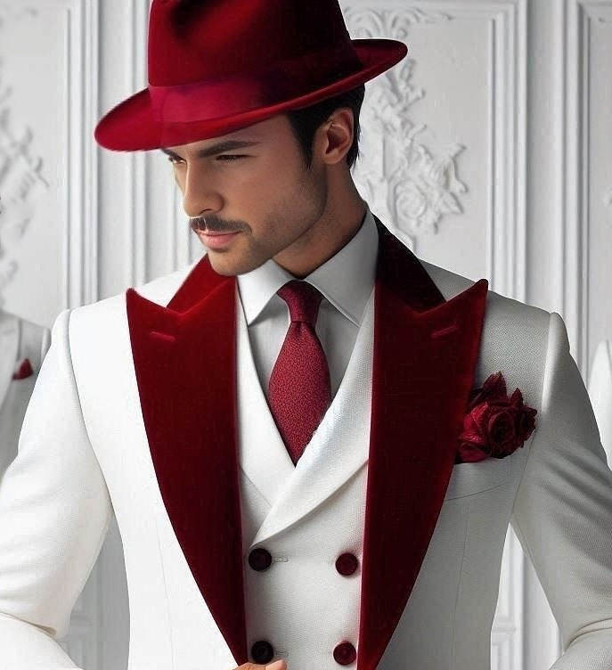 Formal Man Tuxedos Velvet 3 Pc - Men'S Formal Wear For Graduation บทวิจารณ์และราคา