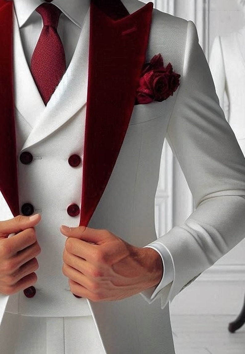 Formal Man Tuxedos Velvet 3 Pc - Men'S Formal Wear For Graduation บทวิจารณ์และราคา