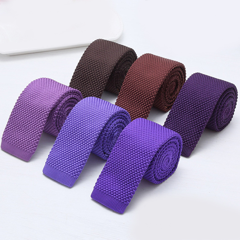 6cm Solid Black White Knitted  - Men Formal Wear With Tie บทวิจารณ์และราคา