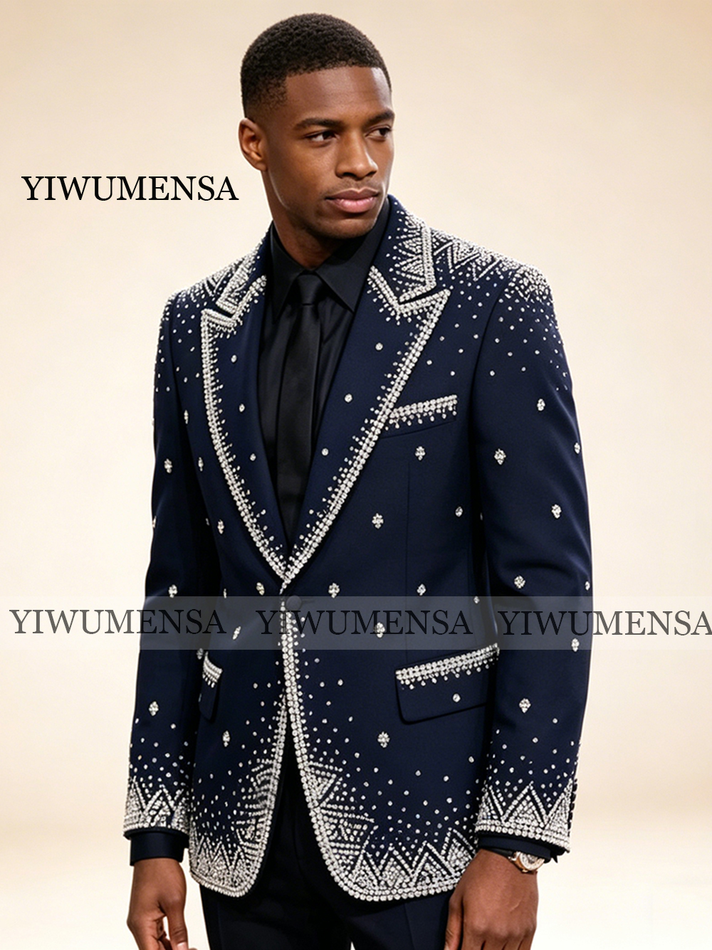 Brilliant Rhinestone Men Suit  - Men Formal Wear Jacket บทวิจารณ์และราคา