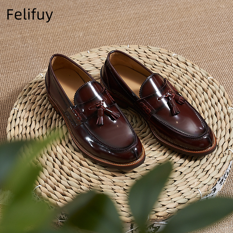 New Brown Men Flat Loafers Cow - Men Formal Wear Shoes บทวิจารณ์และราคา