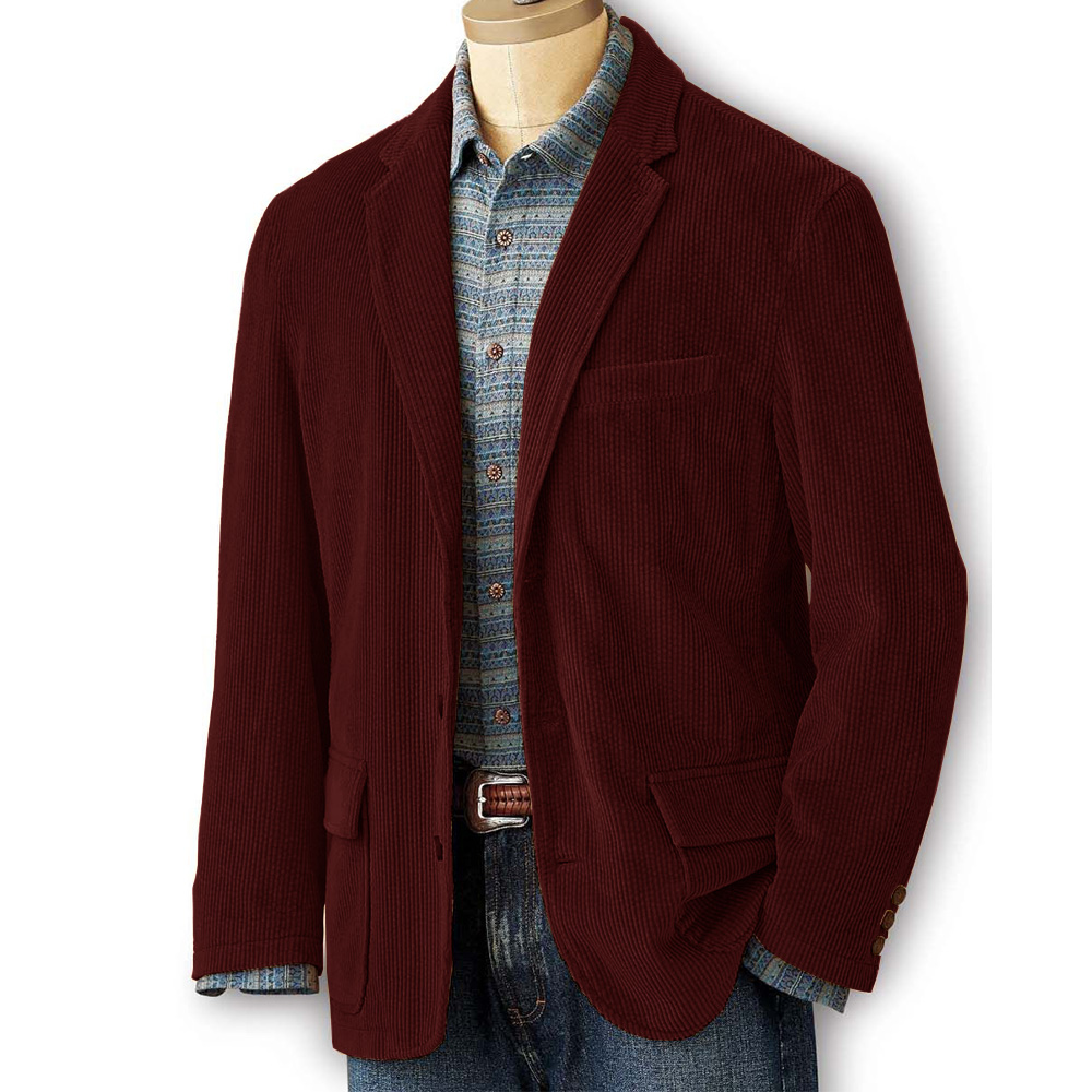 Mens Corduroy Blazer Suit Jack - Men Formal Wear Without Suit บทวิจารณ์และราคา