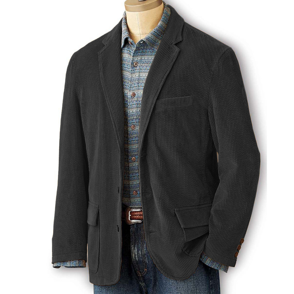 Mens Corduroy Blazer Suit Jack - Men Formal Wear Without Suit บทวิจารณ์และราคา