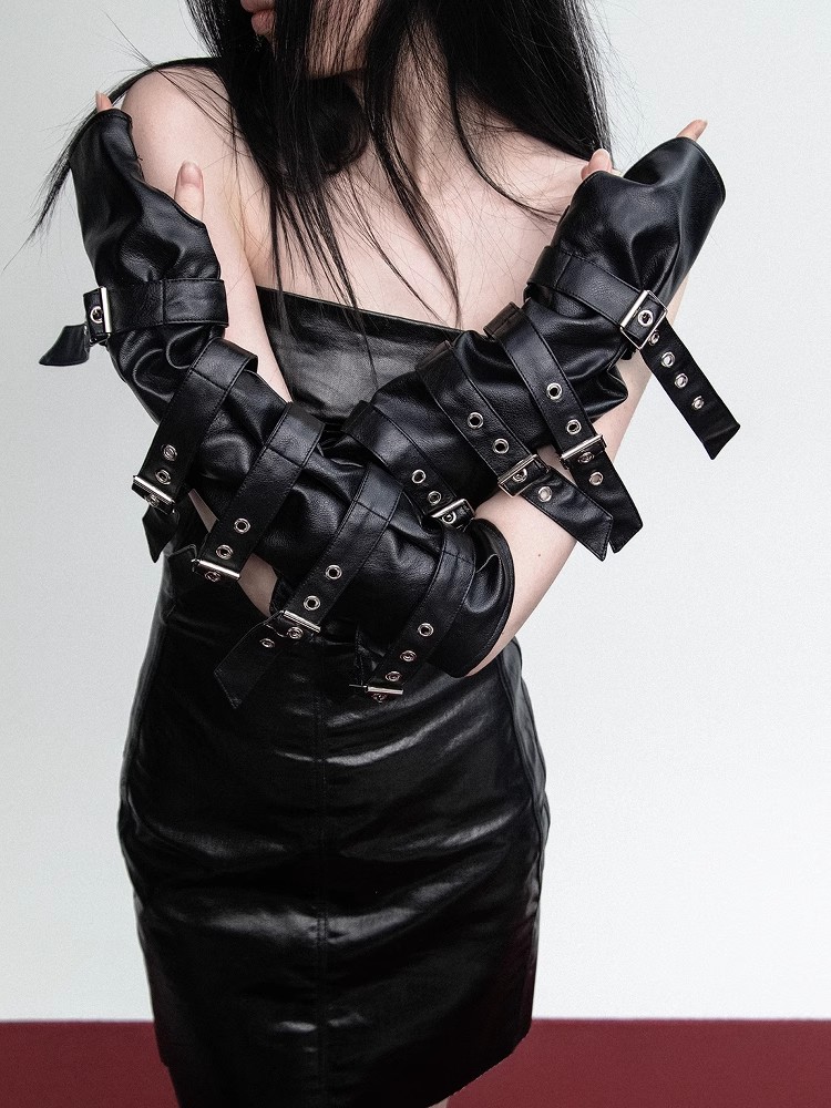 Women's Fashion Matt Black PU  - Formal Glove Leather บทวิจารณ์และราคา
