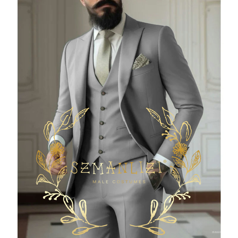 Light green Suits Men Suits 3  - Men Formal Wear Dress บทวิจารณ์และราคา