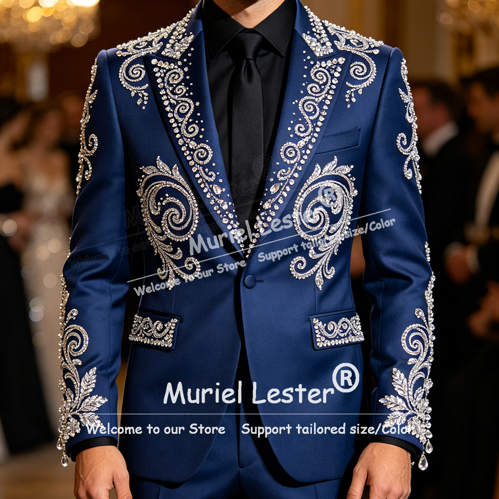 Glitter Jewelry Beading Suit M - Men Formal Wear Jacket บทวิจารณ์และราคา