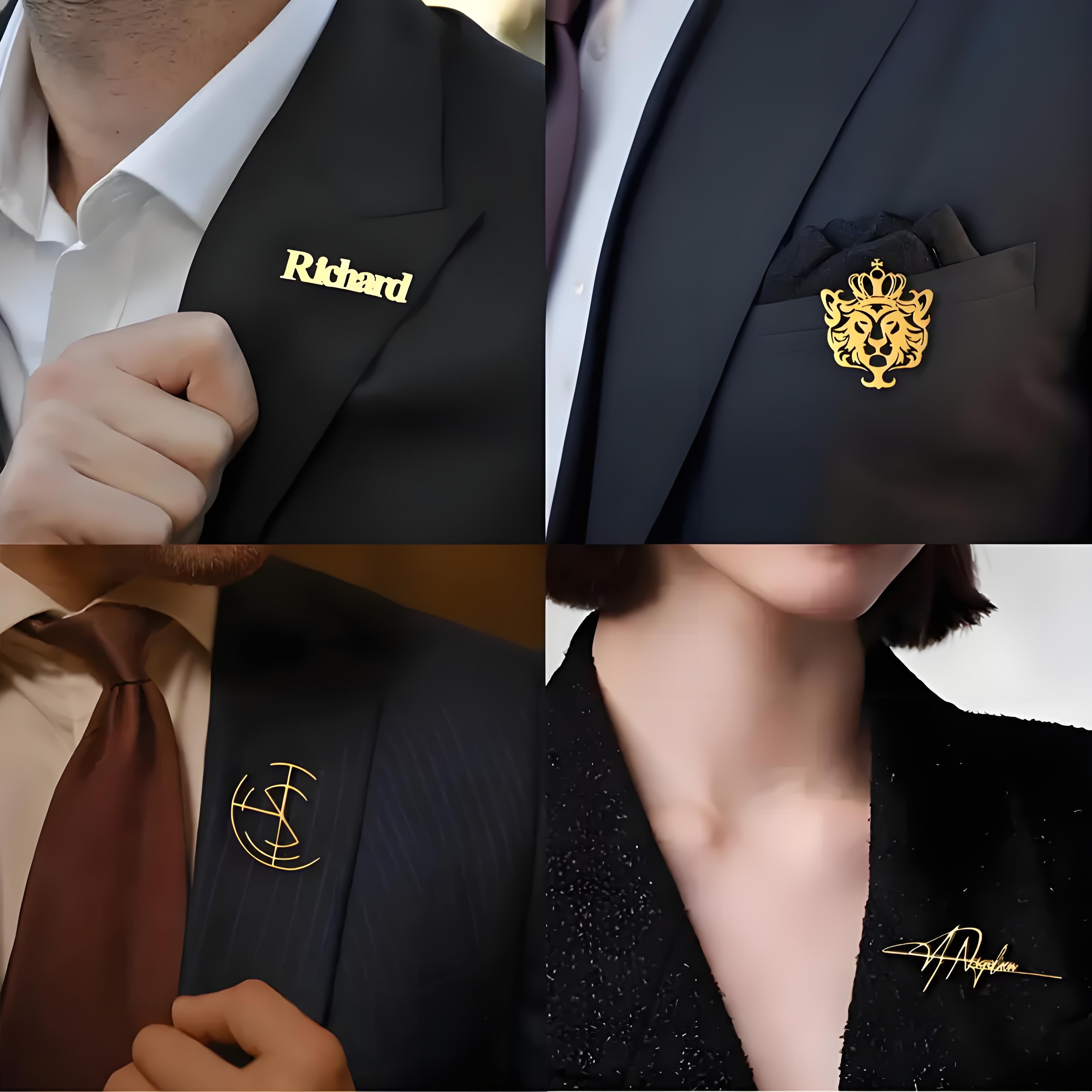 High - End Custom Logo Brooch  - Men'S Formal Wear Jewelry บทวิจารณ์และราคา