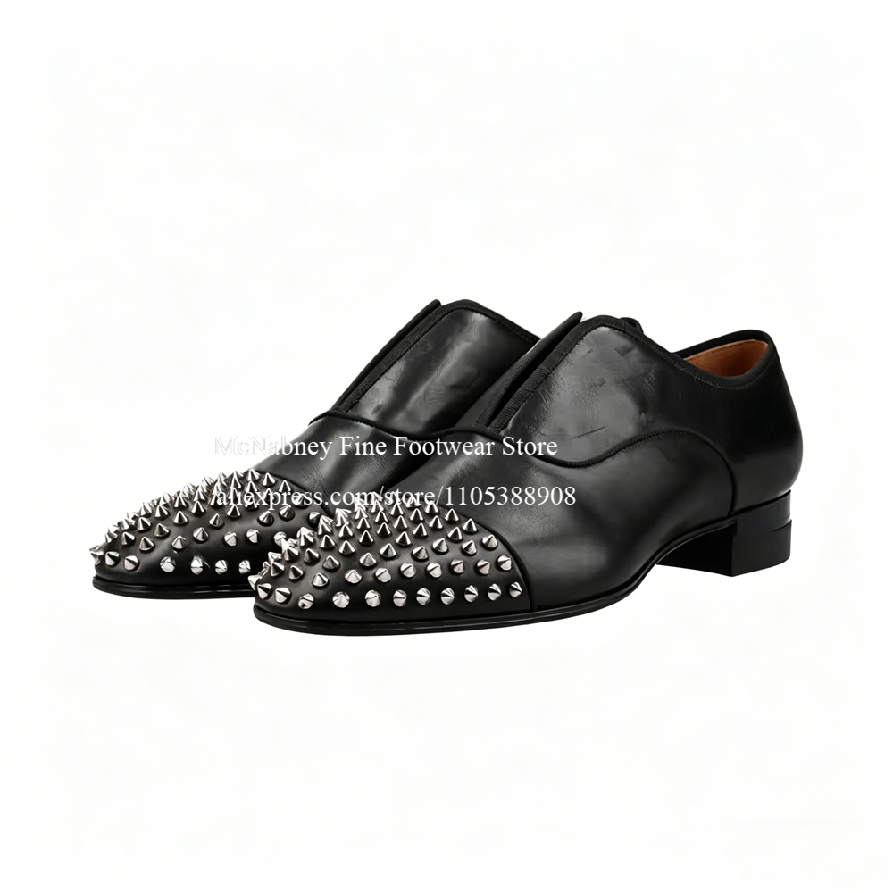 Spike Studs Leather Dress Shoe - Men Formal Wear Dress บทวิจารณ์และราคา