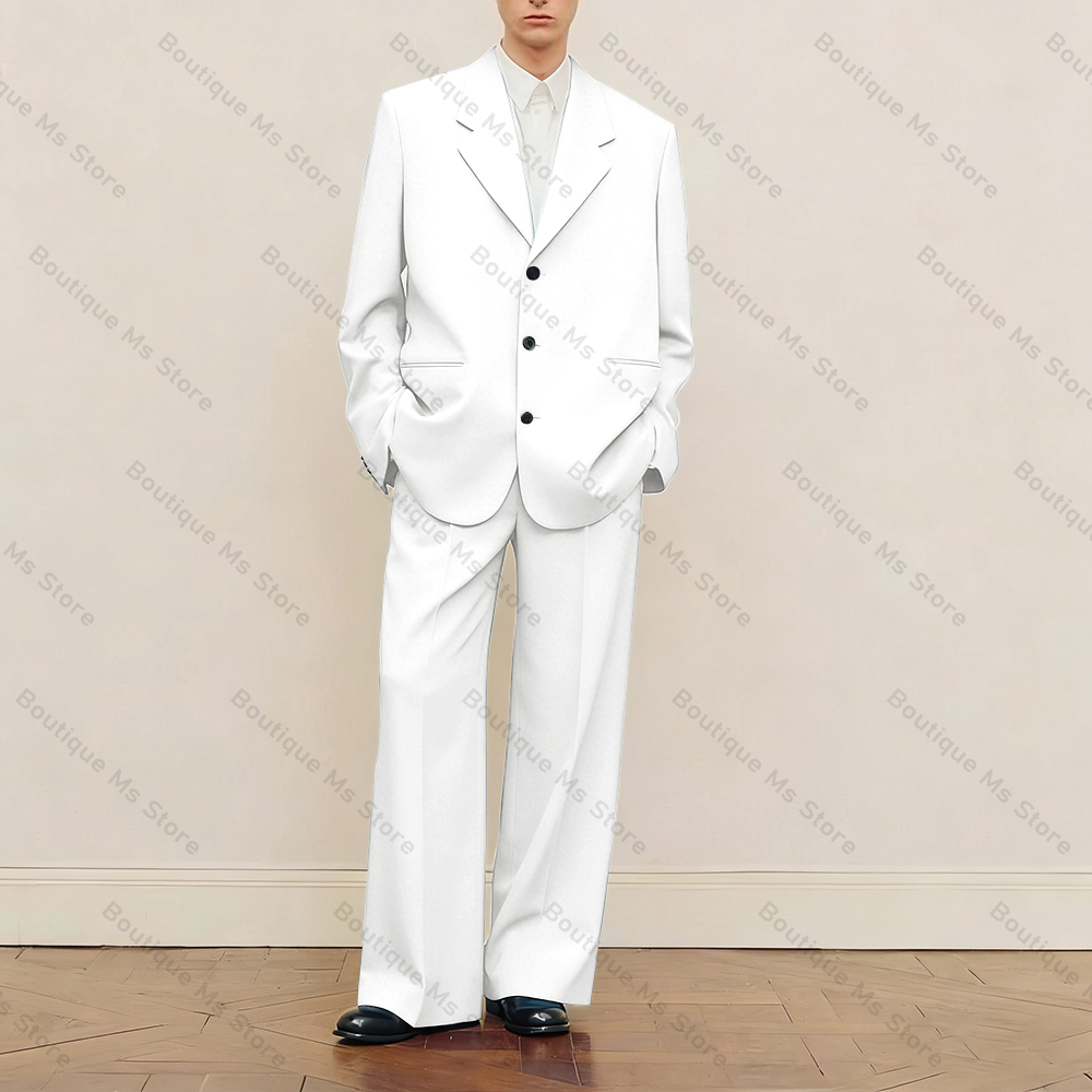 Men's Black Oversized Suit Set - Men Formal Wear Jacket บทวิจารณ์และราคา