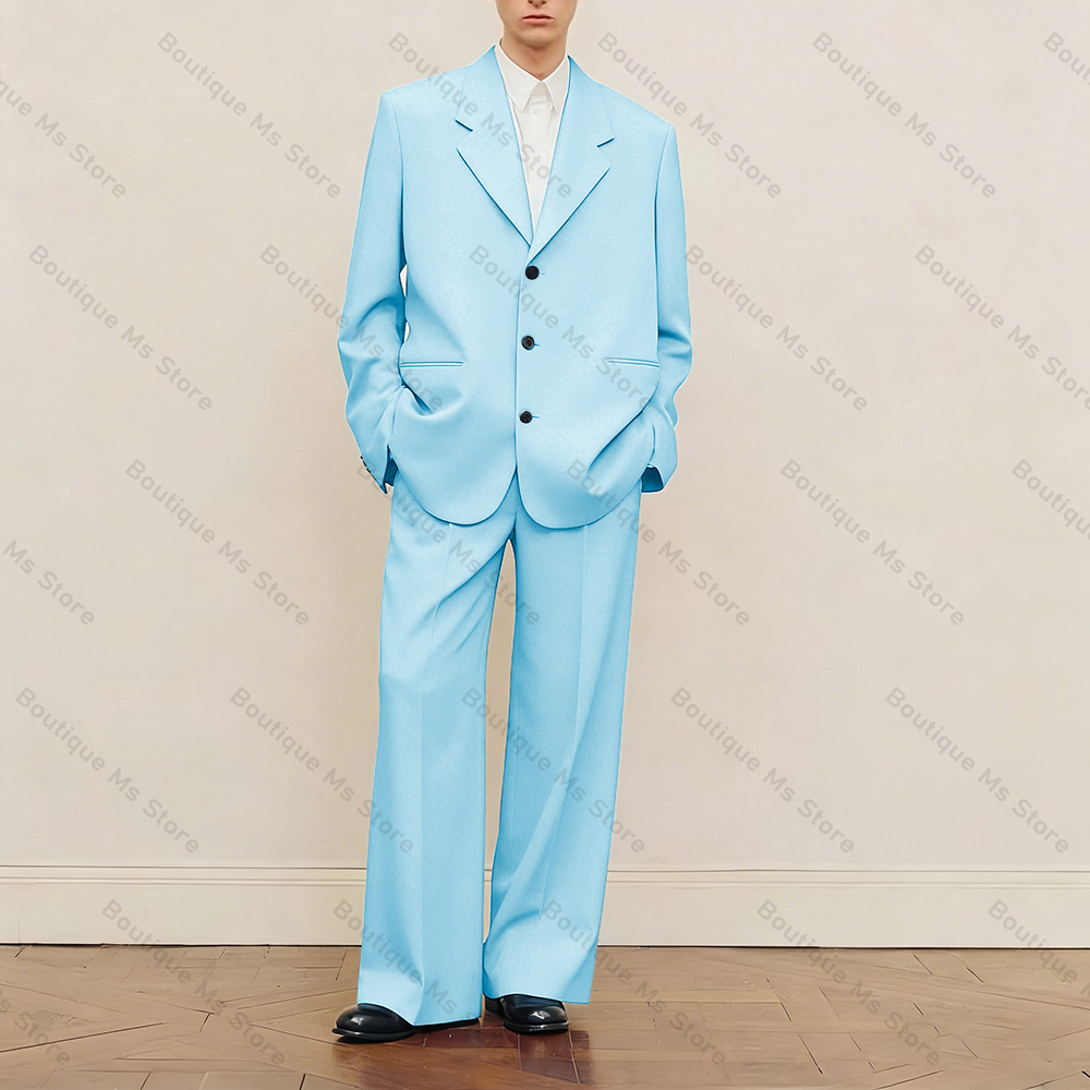 Men's Black Oversized Suit Set - Men Formal Wear Jacket บทวิจารณ์และราคา