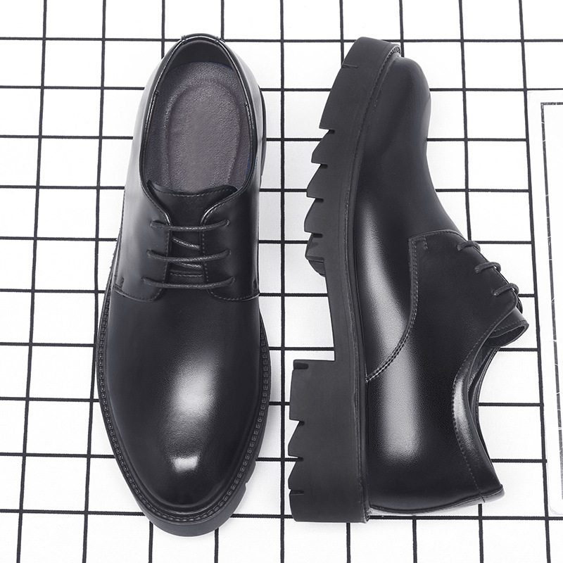 Mens Black Leather Lace Up Dre - Men Formal Wear Dress บทวิจารณ์และราคา