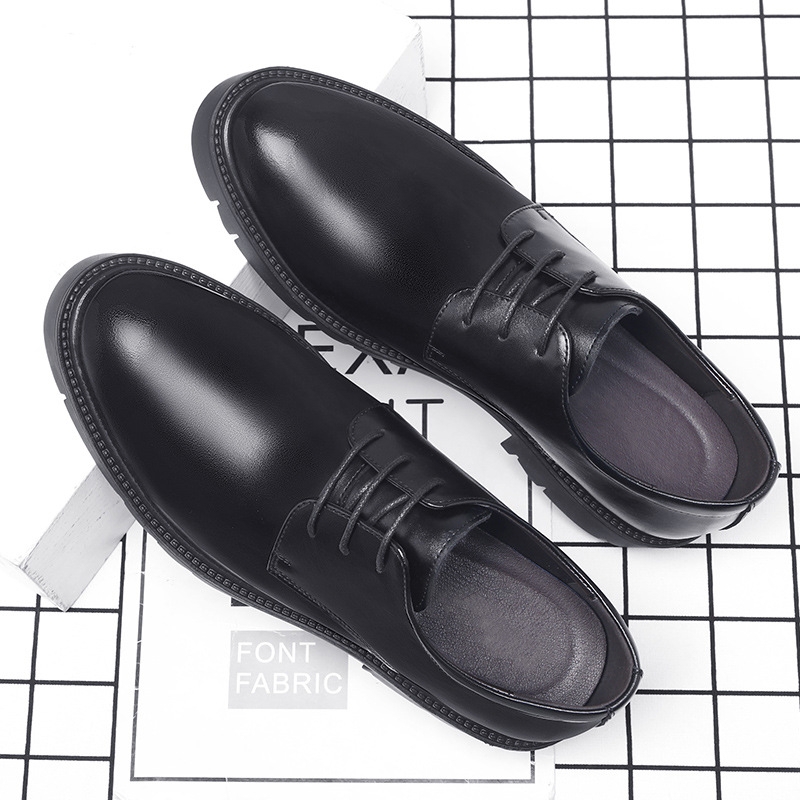 Mens Black Leather Lace Up Dre - Men Formal Wear Dress บทวิจารณ์และราคา