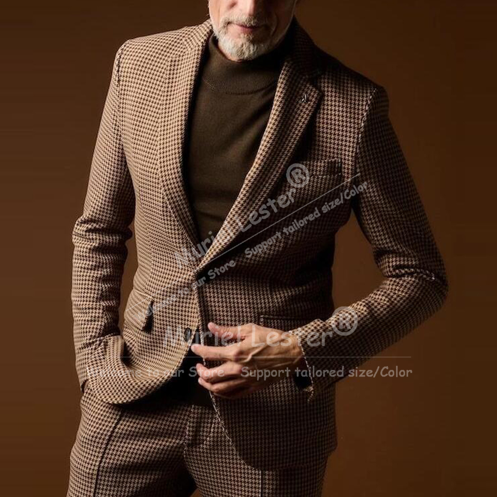 Vintage Suits Men 2 Piece Sets - Men Formal Wear Jacket บทวิจารณ์และราคา