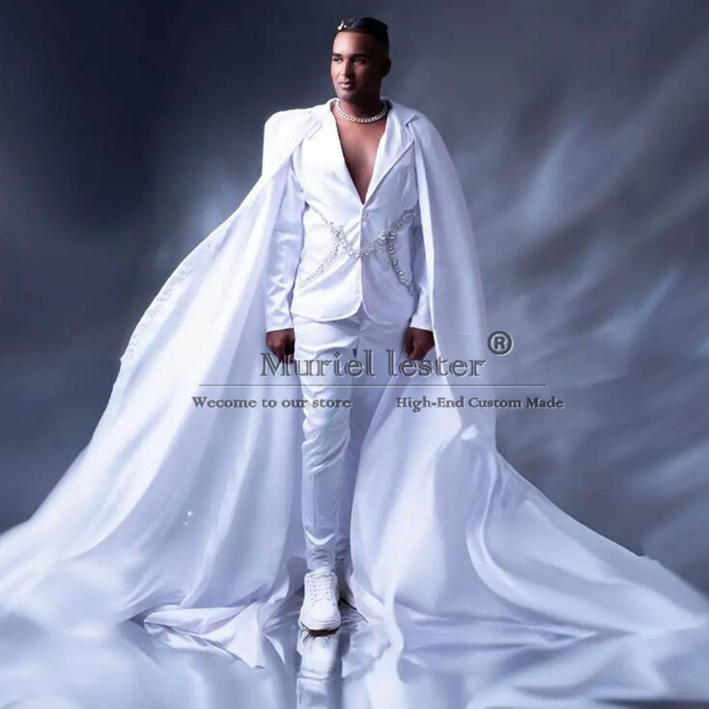 White Groom Wear Wedding Suits - Men'S Formal Wear Jewelry บทวิจารณ์และราคา