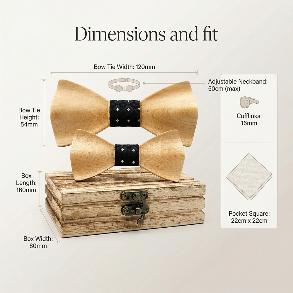 Wooden Bowtie Kit Father and k - Formal Wear For Men Kids บทวิจารณ์และราคา