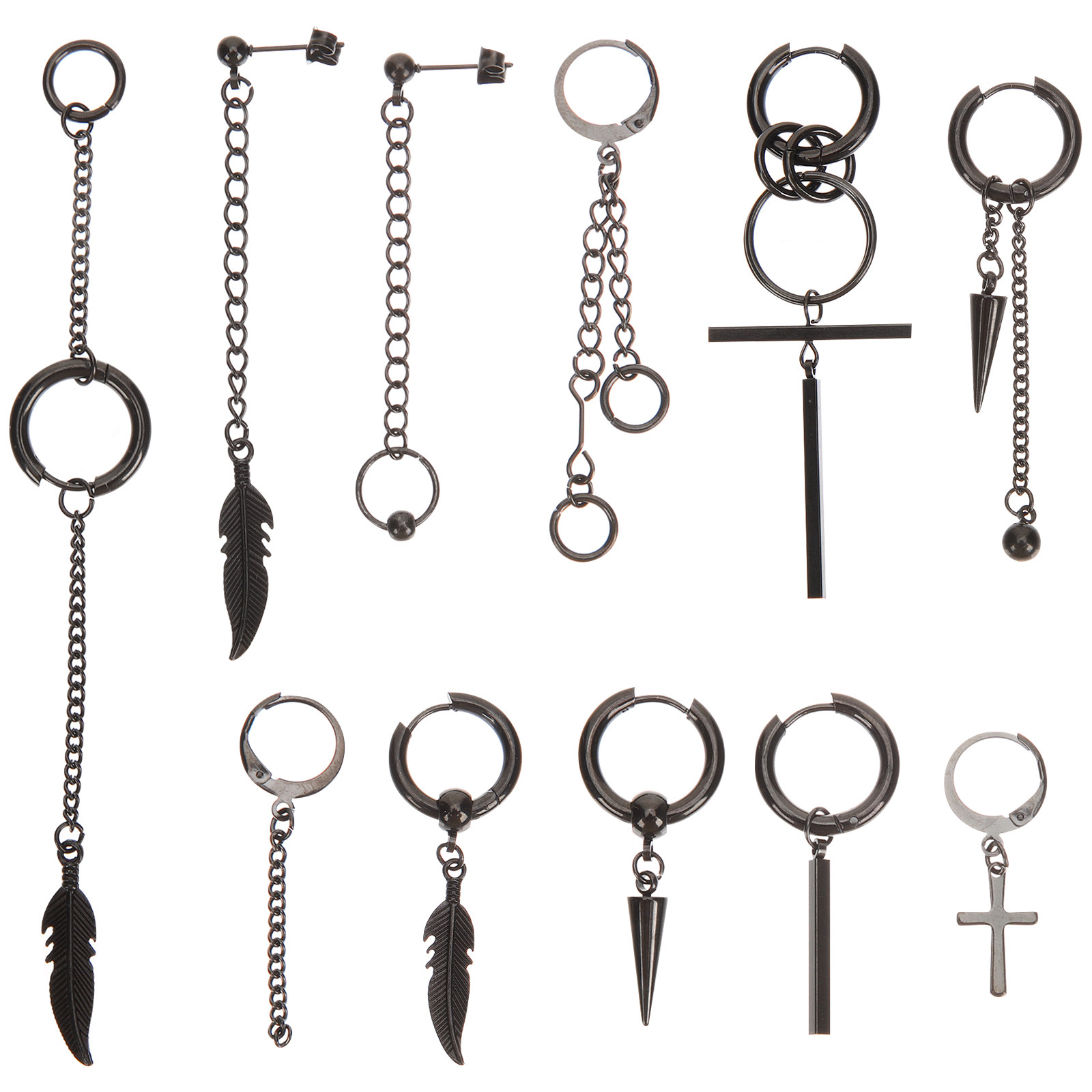 11Pcs Personality Clip on Earr - Men'S Formal Wear Jewelry บทวิจารณ์และราคา