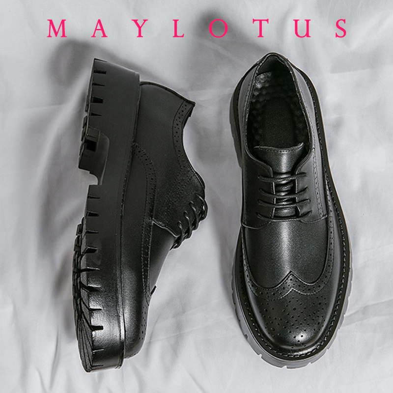 Men Brogue 5/8/10CM Platform H - Men Formal Wear Shoes บทวิจารณ์และราคา